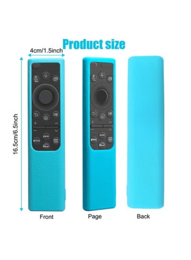 fantasize 2 Pack Remote Cover for Samsung Smart TV, Silicone Protective Case for Samsung Solar Cell Remote 2021 2022 BN59-01357 BN59-01385 BN59-01265A Anti-Slip Remote Case Glow in Dark (Glow Green +Glow Blue) - Image 2
